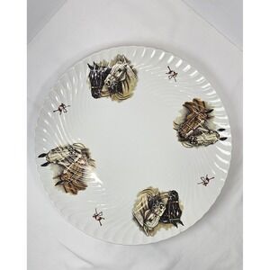 Vintage Burleigh Ware Ironstone Serving Platter Horse Equestrian England 13"